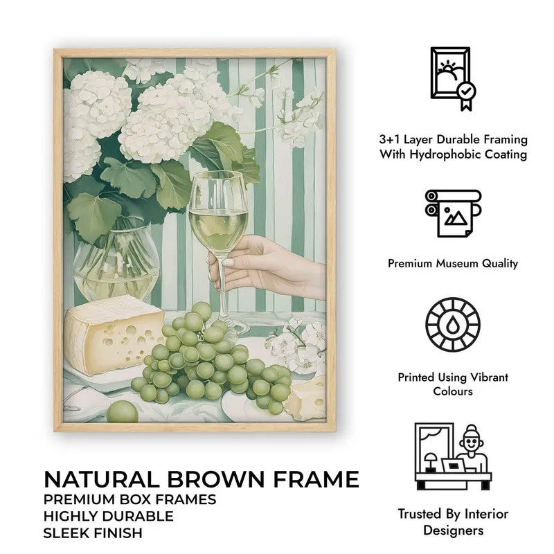 Floral Champain Archival Canvas Wall Art - Brown media 12