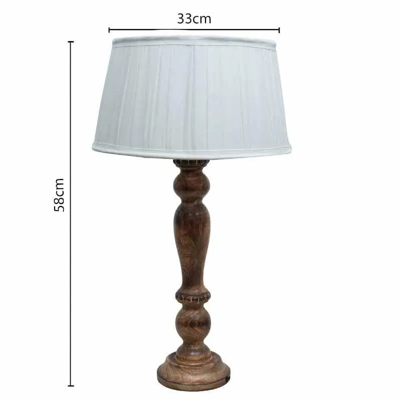 Earthine Fabric Table Lamp - White,Brown media 6