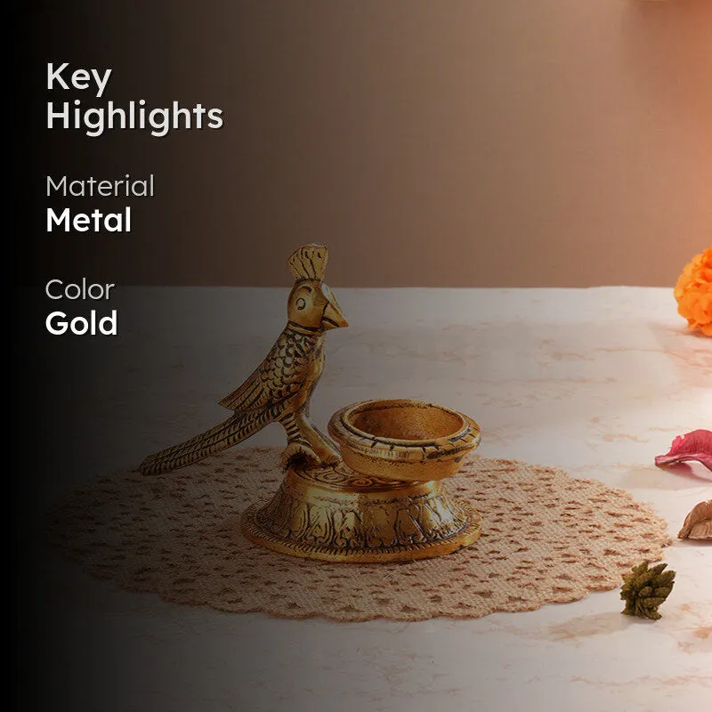 Thotha Ornate Tea Light Holder - Gold media 2