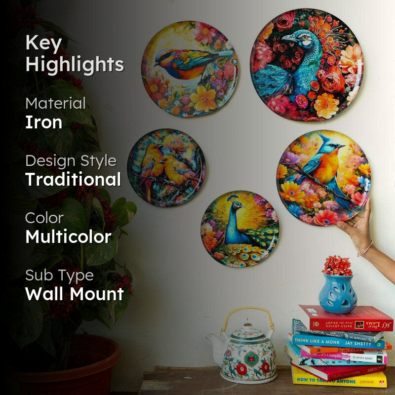 Birds of Paradise Wall Plates - Set Of Five media 2