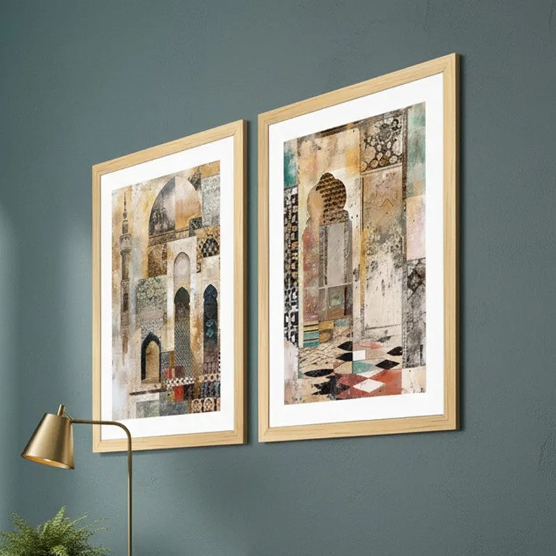 Earthy Mahal Wall Art With Frame - Set Of Two media 2