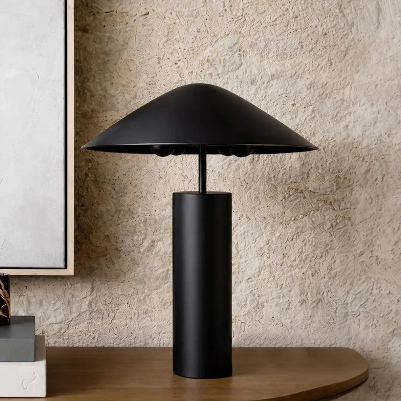 AarviDecor Celeste Decorative Fabric Table Lamp - Black media 3