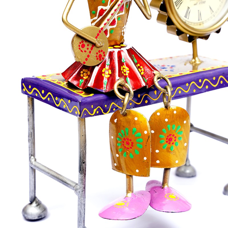 Handcrafted Artistic  Metal Table Clock media 7
