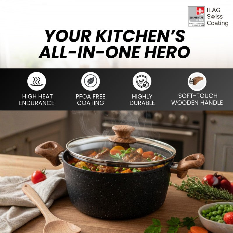 Salford Non Stick Casserole with Lid - Black media 9