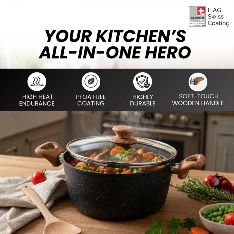 Salford Non Stick Casserole with Lid - Black media 9