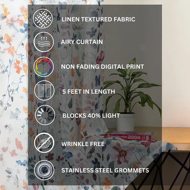 Glissar Linen Texture Sheer Curtain - Set Of Two media 3