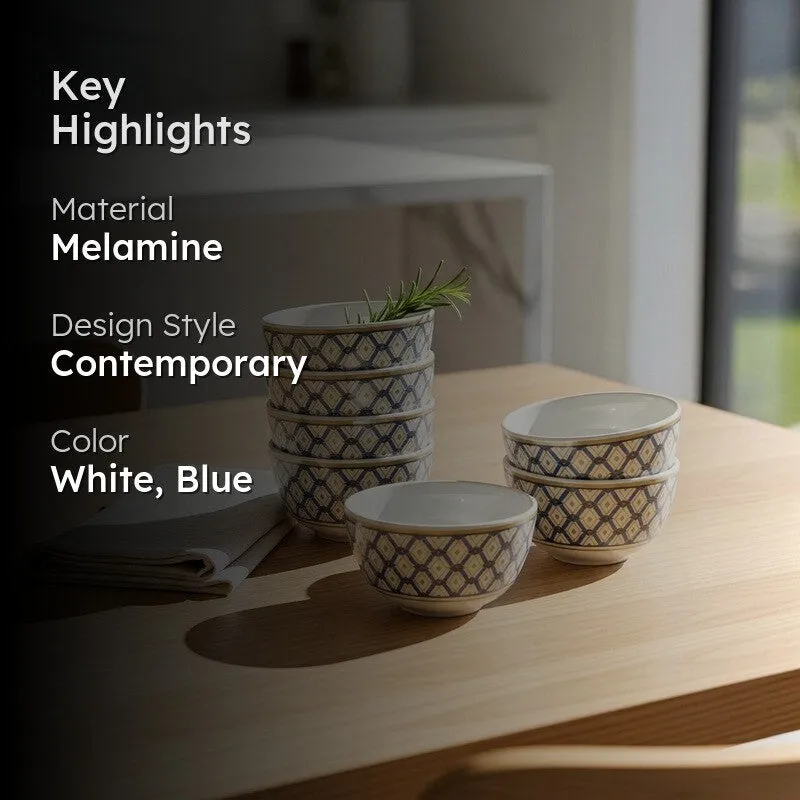 Gorgeous Melamine Snack Bowls (200 mL Each) - Set of Six media 2