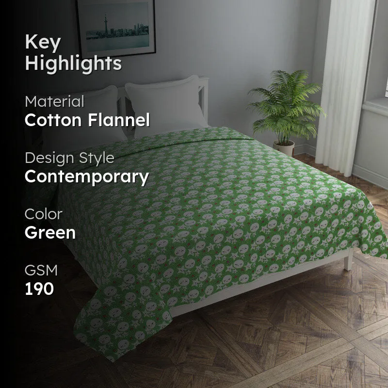Moonglow Flannel Duvet Cover (Green) - 190 GSM media 2