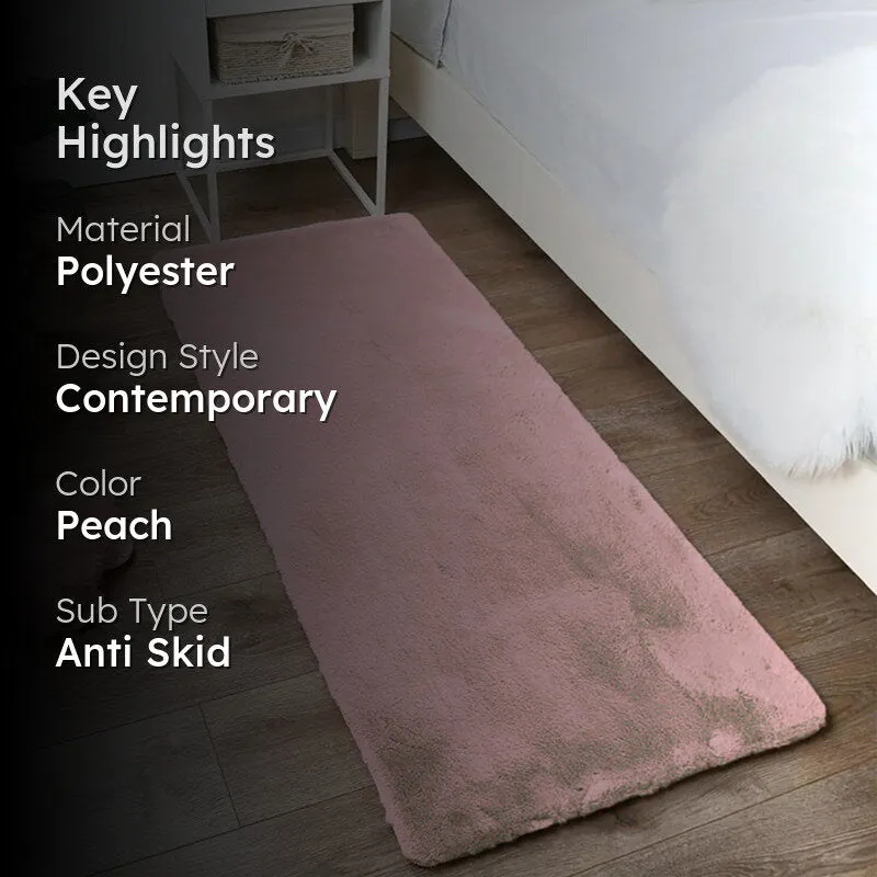 Ruffle Luxe Runner Rug - Peach media 2