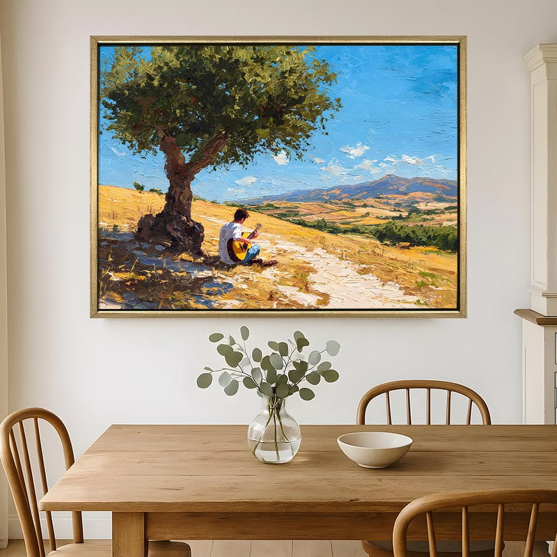 Valley Serenade Canvas Wall Painting With Frame