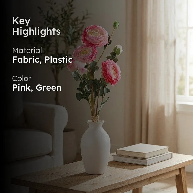 Florya Rose Fabric Artificial Flower - Pink media 2