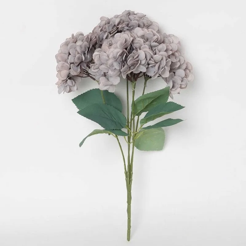 Luxury Artificial Hydrangea Flower Bunch - Grey media 4
