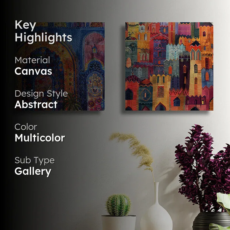Vibrance Of City Canvas Wall Art - Set Of Two media 2