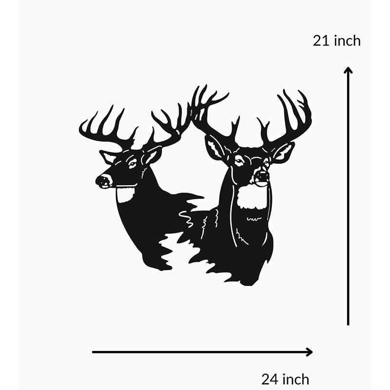 Pair Of Reindeer Black Iron Wall Accent media 5