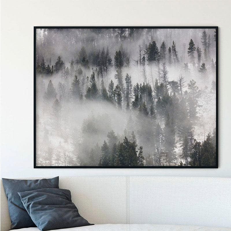 Fog Rolling Wall Painting - Black Frame