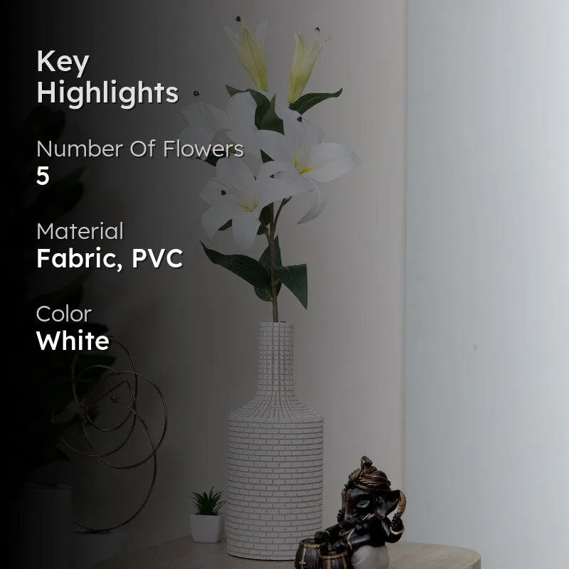 Elegant Artificial Lily Flower Stick - White media 2