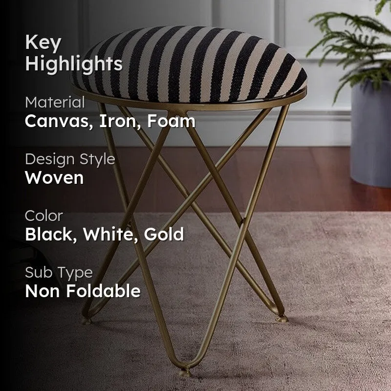 Jada Velvet Stool - Black & White media 2