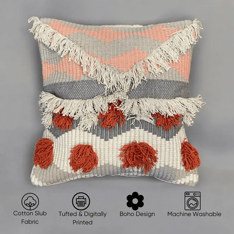 Button Bubble Tufted Cushion Cover (Multicolor) - Set Of Two media 7