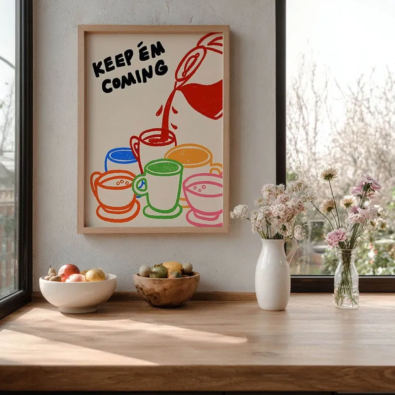 Keep'em coming Archival Canvas Wall Art - Brown media 6