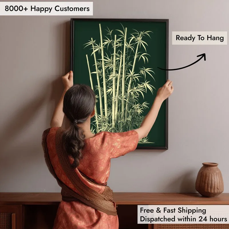 Bamboo Noir Botanical Archival Paper Wall Art With Frame media 6