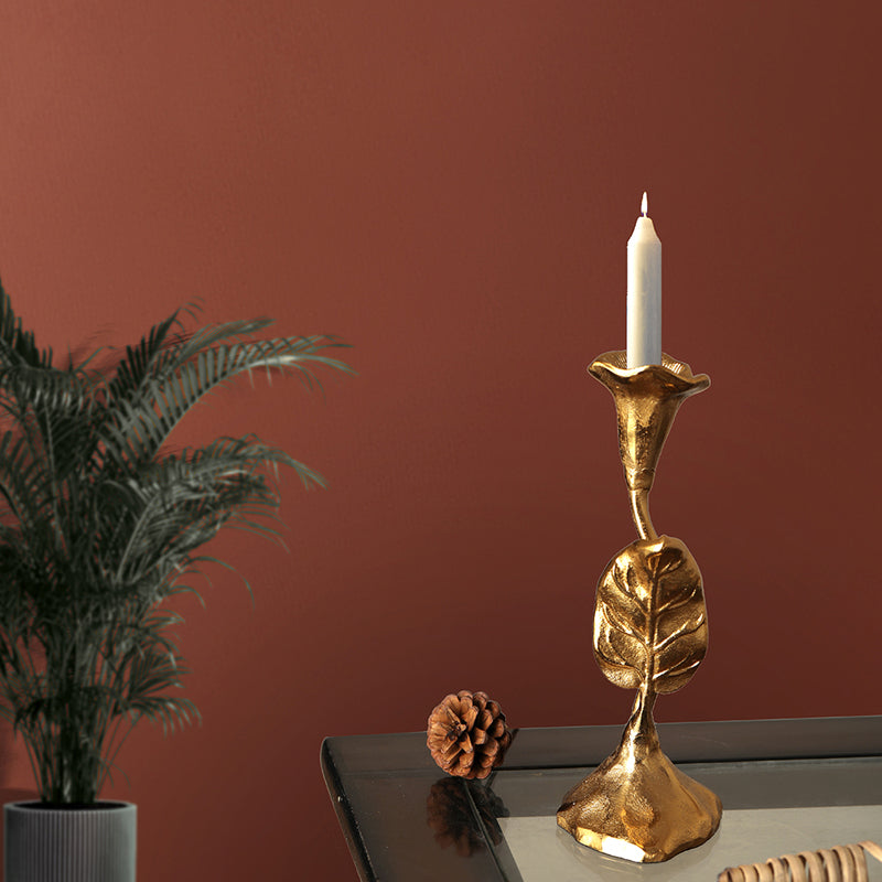 Joles Leaf Candle Holder (Gold) - Small media 4
