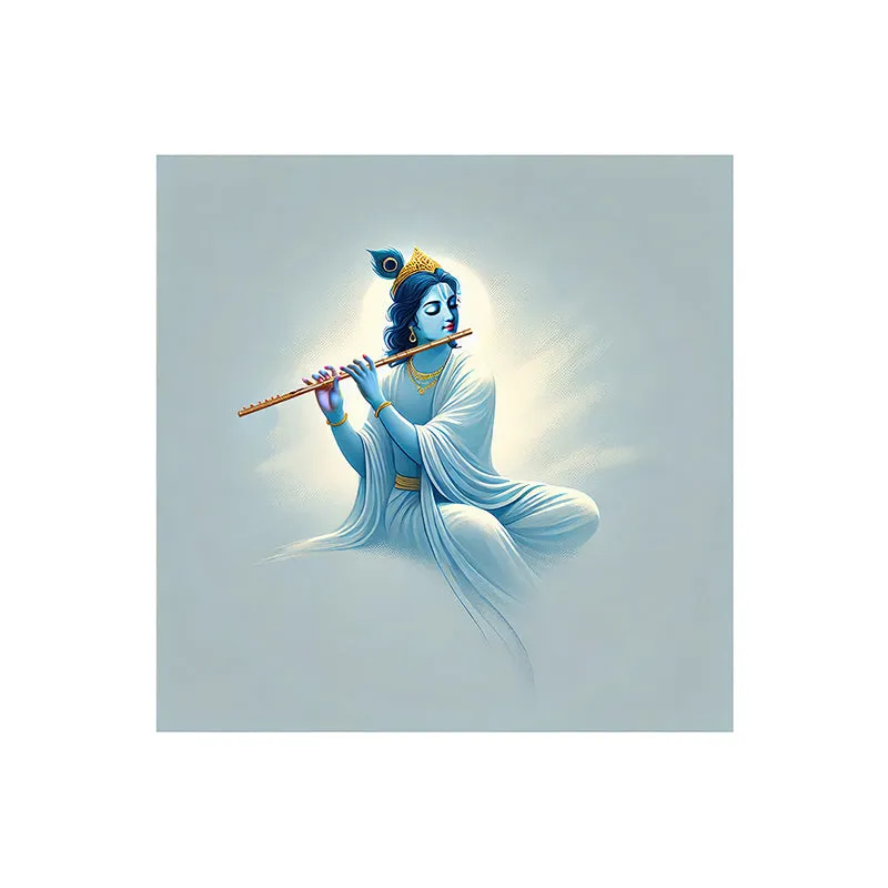 Krishna Flute Melodies Poly Canvas Wall Painting media 4