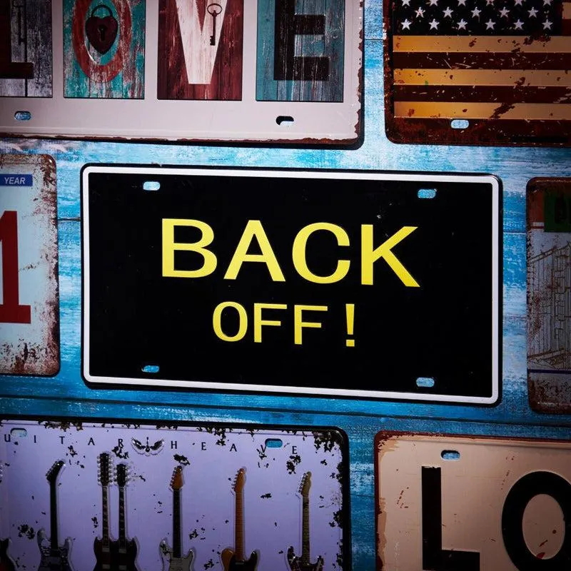 Back Off! Sign Plate Metal Wall Accent media 1