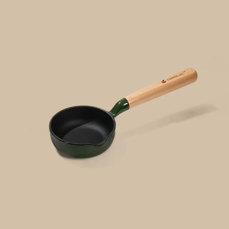 Cumin Co Enamel Cast Iron Tadka Pan (250 mL) - Green media 4