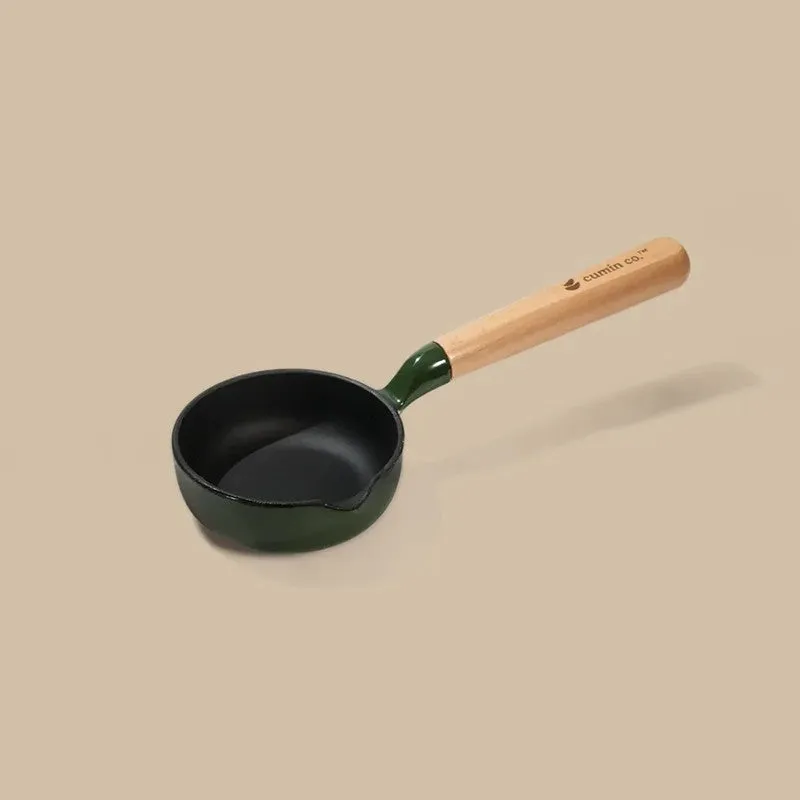 Cumin Co Enamel Cast Iron Tadka Pan (250 mL) - Green media 4