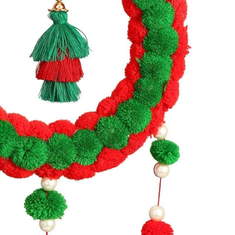 Round Festive Latkan - Green & Red media 4