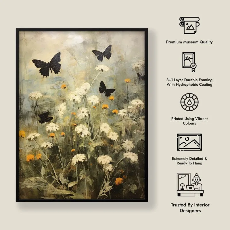 Black & White Butterfly Wall Art - Black Frame media 8