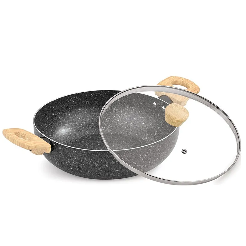 Bergner Terra Black Non-Stick Kadhai With Lid (29 cm/5200 mL) media 6