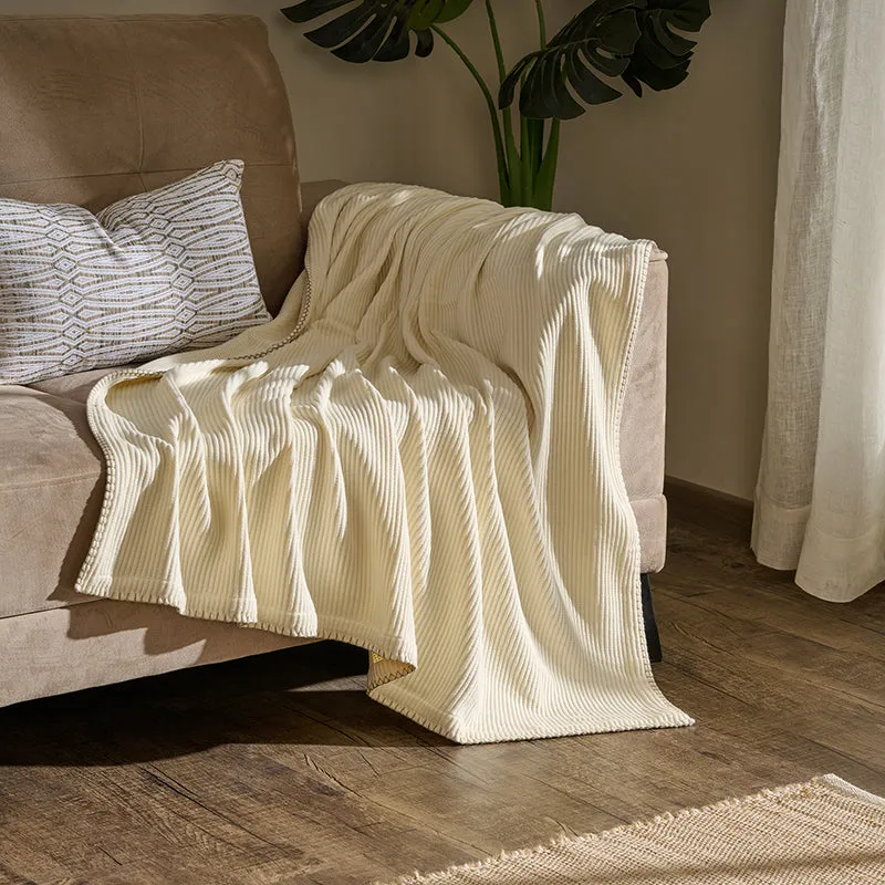 Wovelle Throw - Ivory & Beige media 1