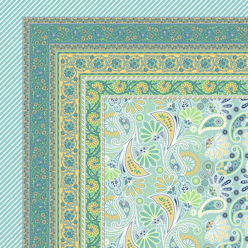 Royal Pattern Cotton Bedsheet (Blue,Green,White) - 120 TC media 5