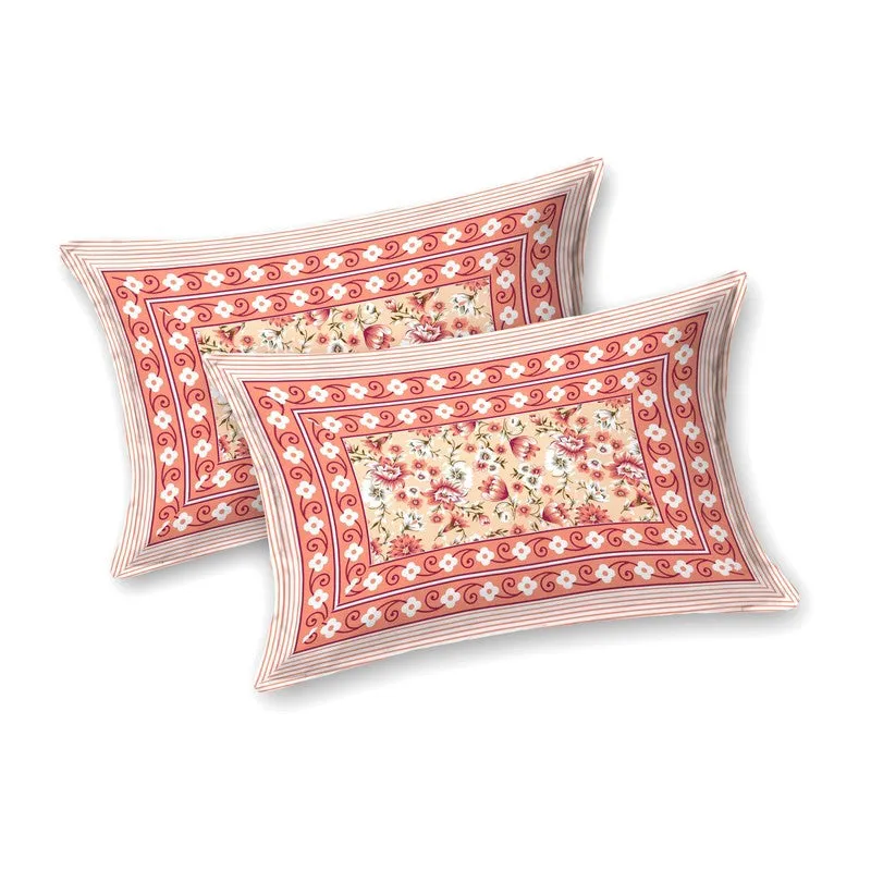 Artum Cotton Bedsheet (Orange,Peach) - 240 TC media 4
