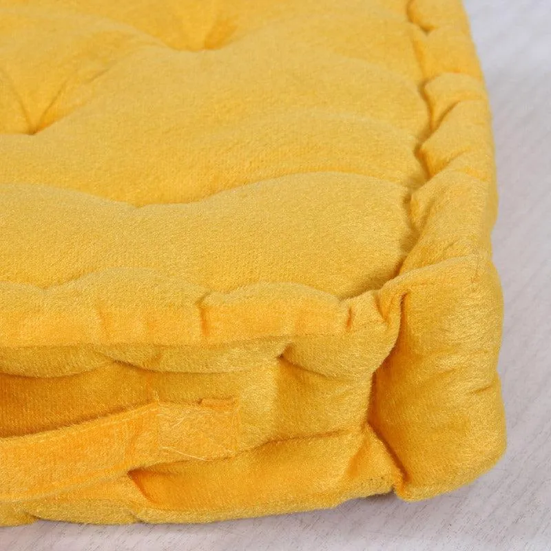 Roe Velvet Floor Cushion - Yellow media 4