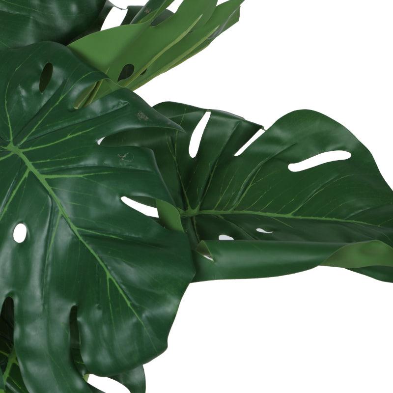 Faux Montera Swiss Cheese Plant With Black Plastic Pot (2.46 ft) - Set Of Two media 5