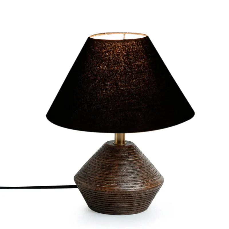 Yami Cone Wooden Table Lamp - Black,Brown media 3