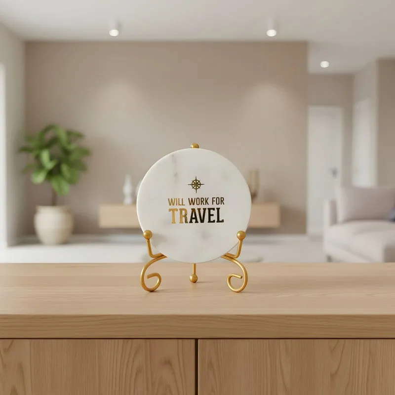 Voyage Muse Marble Showpiece With Stand - White media 4