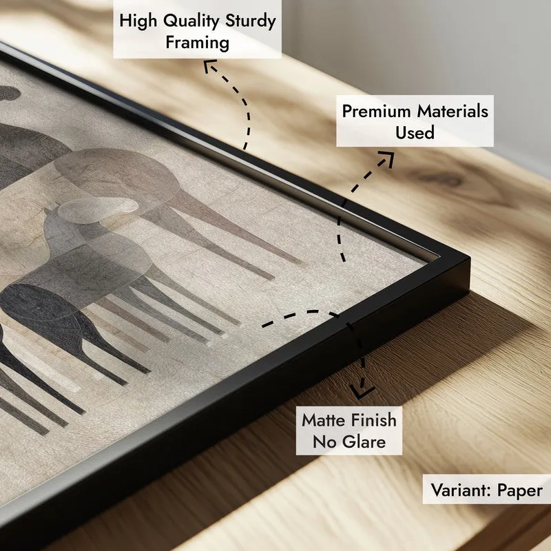 Abstract Horse Collective Wall Painting With Black Frame media 9