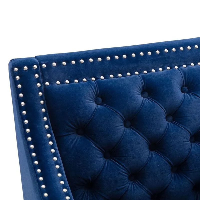 Softix Neem Wood Accent Chair - Dark Blue media 7