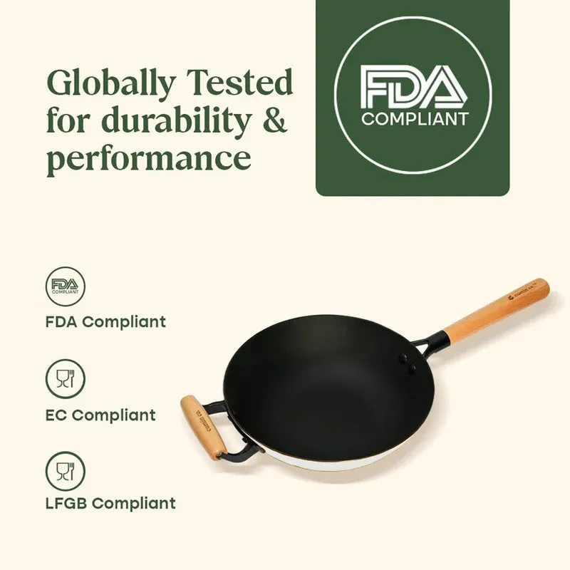 Cumin Co Enamel Cast Iron Wok (1500 mL) - White media 8