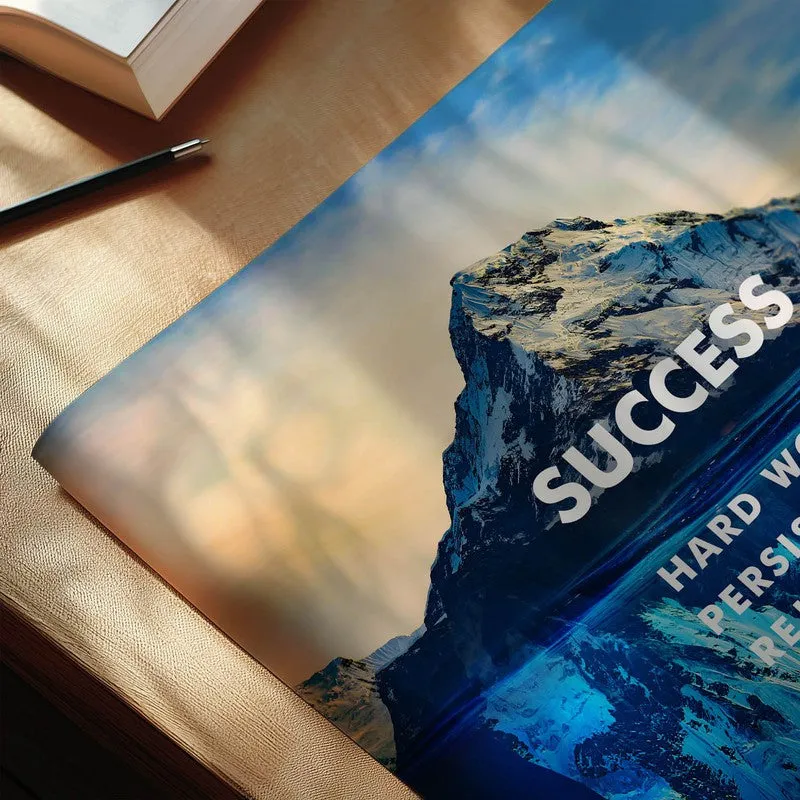 Mountain of Success Wall Poster - Blue media 6