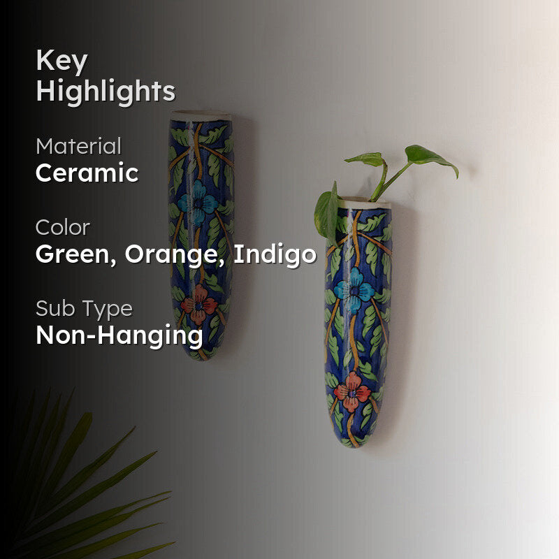 Bloom Lamo Handpainted Wall Planter - Set Of Two media 2