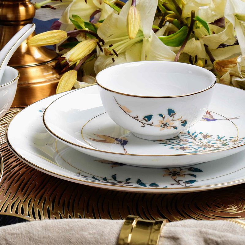 Gilded Shahi 24k Gold Brushed Porcelain Dinner Set - 21 Piece Set media 9