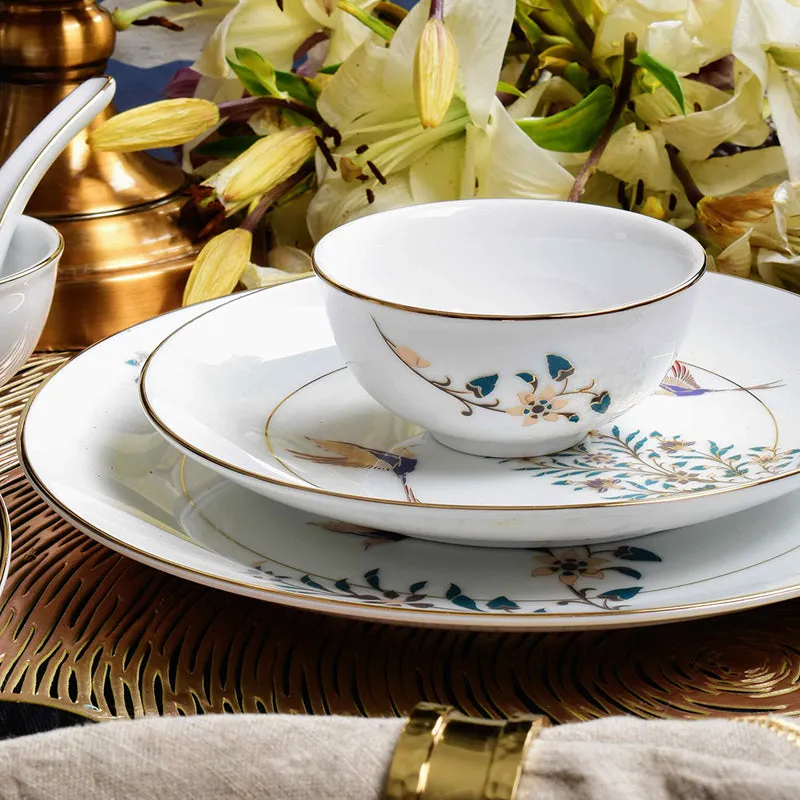 Gilded Shahi 24k Gold Brushed Porcelain Dinner Set - 21 Piece Set media 9