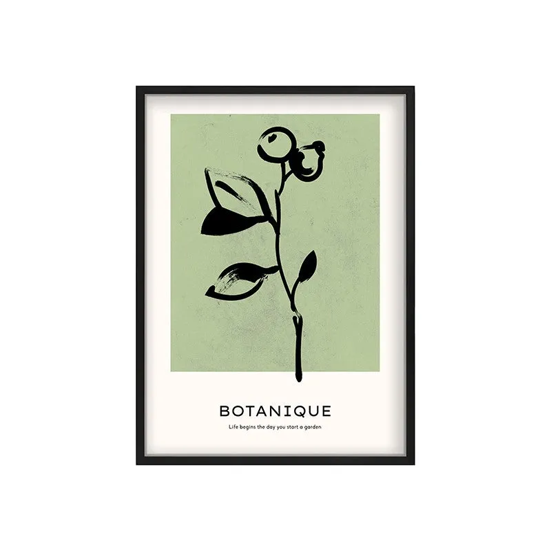 Floral Silhouette Canvas Wall Painting With Black Frame media 3