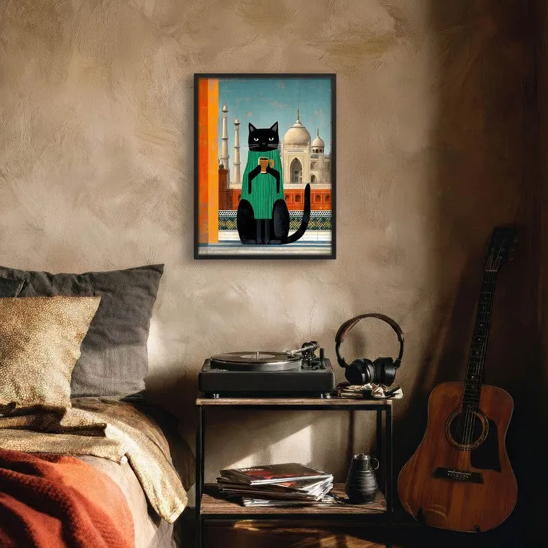Odyssey Cat Wall Painting With Frame media 6