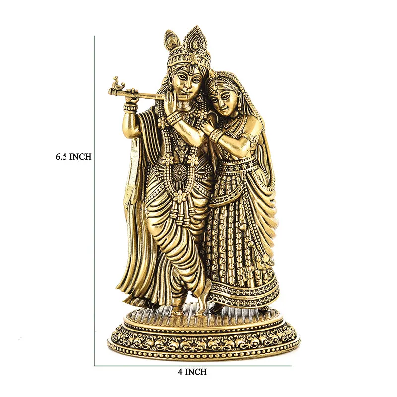 Blessed Radha Krishna Brass Idol media 7