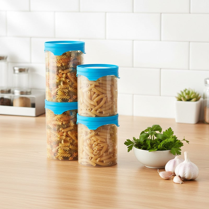 Rioware Fresh Grid Borosilicate Glass Jar (800,400 mL Each) - Set Of Four